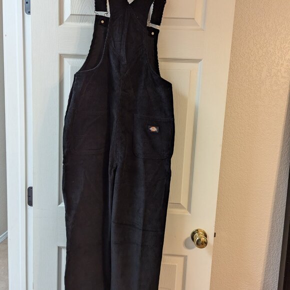 Nwt Dickies haleyville black corduroy overalls bibs sz small - Picture 5 of 6